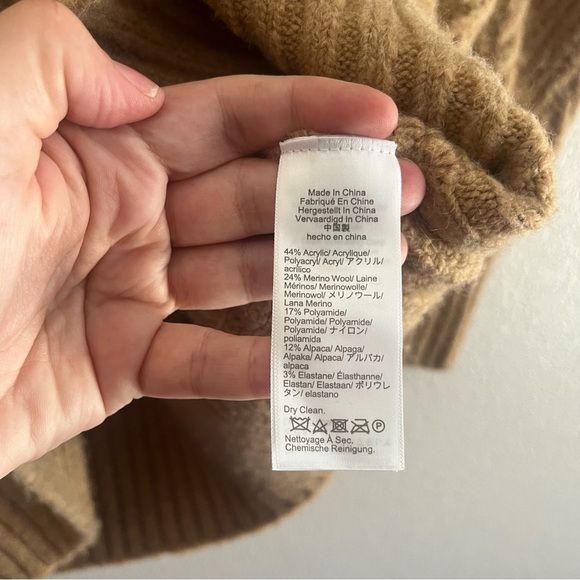 J.CREW Cable Knit Stretch Cardigan Sweater Tan XS Wool Blend - Picture 12 of 12